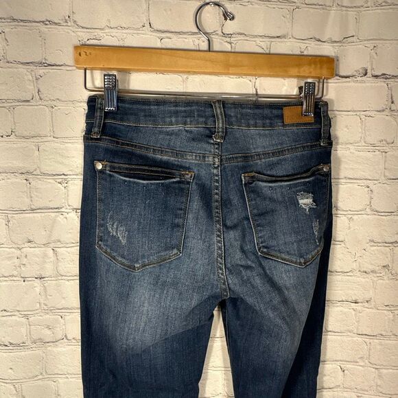 Judy Blue Jeans 27 Straight Fit Blue Stretch Medium Wash JB8277 Denim Trendy - Picture 8 of 13